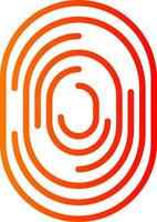 Fingerprint Line Gradient Icon vector