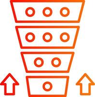 Funnel Chart Line Gradient Icon vector
