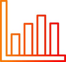 Bar Chart Line Gradient Icon vector