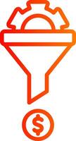 Conversion Line Gradient Icon vector