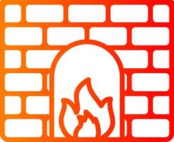 Firewall Line Gradient Icon vector