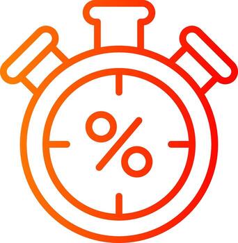 Timer Line Gradient Icon vector