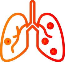 Damage Lungs Line Gradient Icon vector