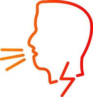 Difficult Breathing Line Gradient Icon vector