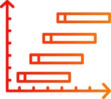 Horizontal Bars showing Progress Line Gradient Icon vector