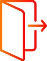 Logout Line Gradient Icon vector