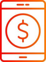 Online Money Line Gradient Icon vector
