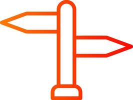 Signpost Line Gradient Icon vector