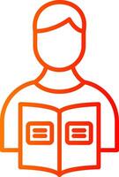 Homework Line Gradient Icon vector
