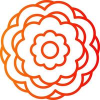 Peony Line Gradient Icon vector