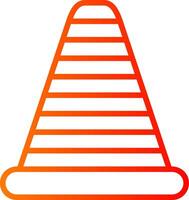 Traffic Cone Line Gradient Icon vector