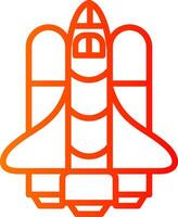 Spaceship Line Gradient Icon vector