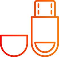 Usb Drive Line Gradient Icon vector