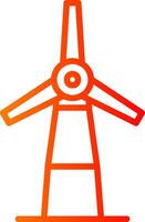 Windmill Line Gradient Icon vector