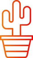 Cactus Line Gradient Icon vector