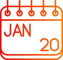 January Line Gradient Icon vector