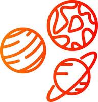 Planets Line Gradient Icon vector