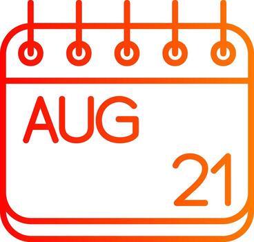 August Line Gradient Icon vector