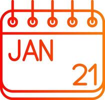 January Line Gradient Icon vector