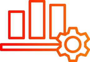 Bar Chart Line Gradient Icon vector