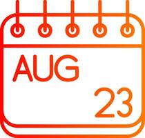 August Line Gradient Icon vector
