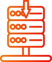 Server Down Line Gradient Icon vector