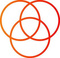 Venn Diagram Line Gradient Icon vector