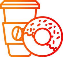 Coffee And Donut Line Gradient Icon vector
