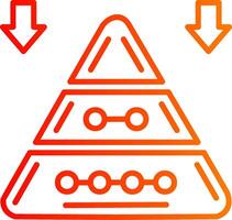 Pyramid Chart Line Gradient Icon vector