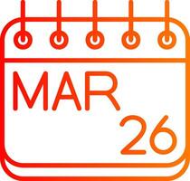 March Line Gradient Icon vector