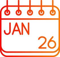 January Line Gradient Icon vector