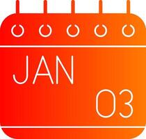 January Glyph Gradient Icon vector