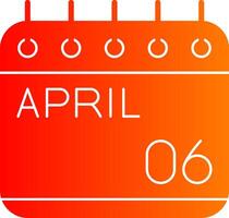 April Glyph Gradient Icon vector