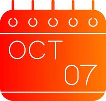 October Glyph Gradient Icon vector
