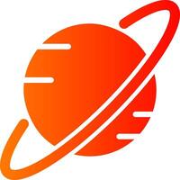 Saturn Glyph Gradient Icon vector
