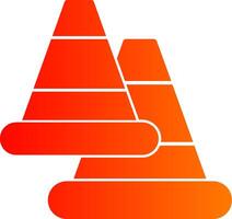 Traffic Cone Glyph Gradient Icon vector
