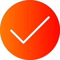 Check Glyph Gradient Icon vector