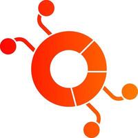 Pie Chart Glyph Gradient Icon vector