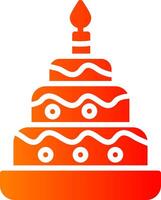 Wedding Cake Glyph Gradient Icon vector