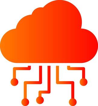 Cloud Computing Glyph Gradient Icon vector
