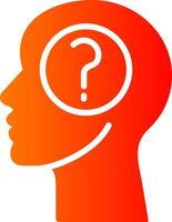 Head Glyph Gradient Icon vector
