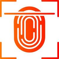 Fingerprint Scan Glyph Gradient Icon vector