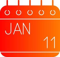 January Glyph Gradient Icon vector