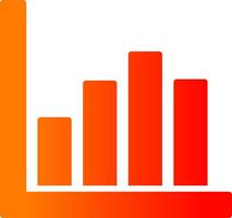 Bar Chart Glyph Gradient Icon vector