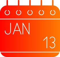 January Glyph Gradient Icon vector