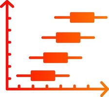 Horizontal Bar Chart Glyph Gradient Icon vector