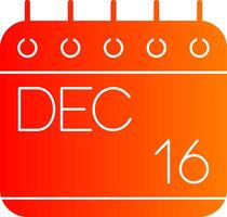 December Glyph Gradient Icon vector