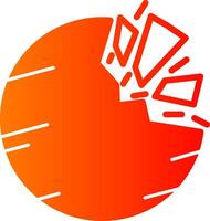Destroyed Planet Glyph Gradient Icon vector