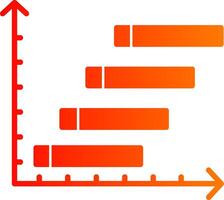Horizontal Bars showing Progress Glyph Gradient Icon vector