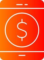 Online Money Glyph Gradient Icon vector